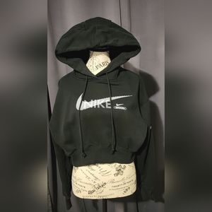 Women Nike Black Crop Hoodie Pullover Size Small